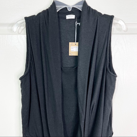 Hello Nite! Revolve Sleeveless Draped Plush Pajama Top in Black Size S - Picture 3 of 7